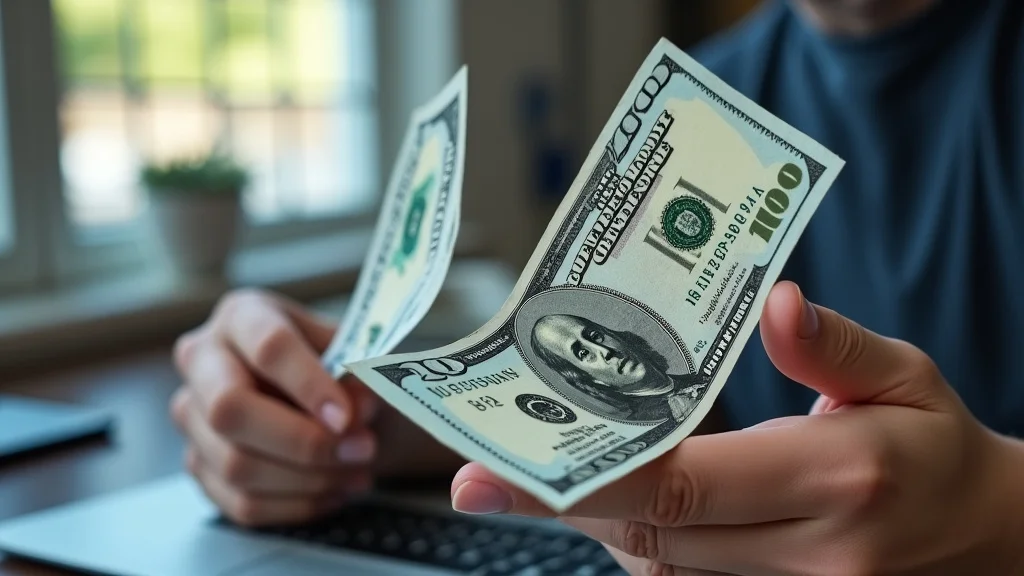 The image shows a person happily working on a laptop, representing how beginners can make money online quickly.