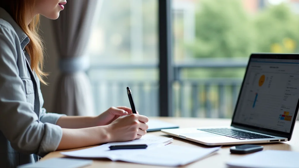 The image shows a person easily completing surveys on a laptop, illustrating the Make Money Online Surveys Easy Guide.